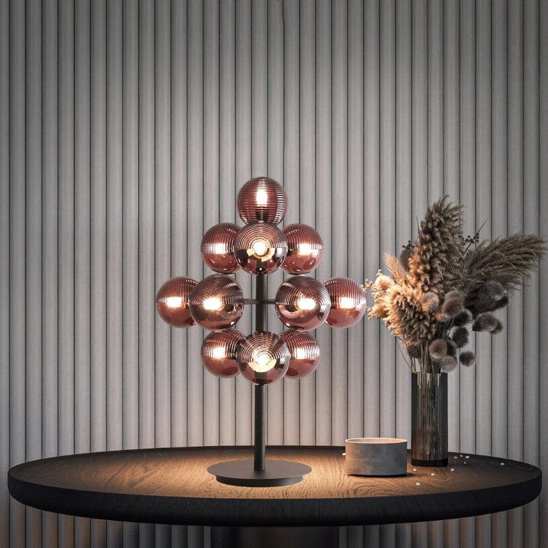 VineLux – Lampada da tavolo in metallo e vetro con elegante design a grappolo d'uva