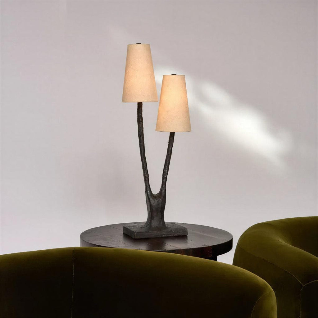 Lampada da Tavolo a Doppia Ombra per Soggiorno