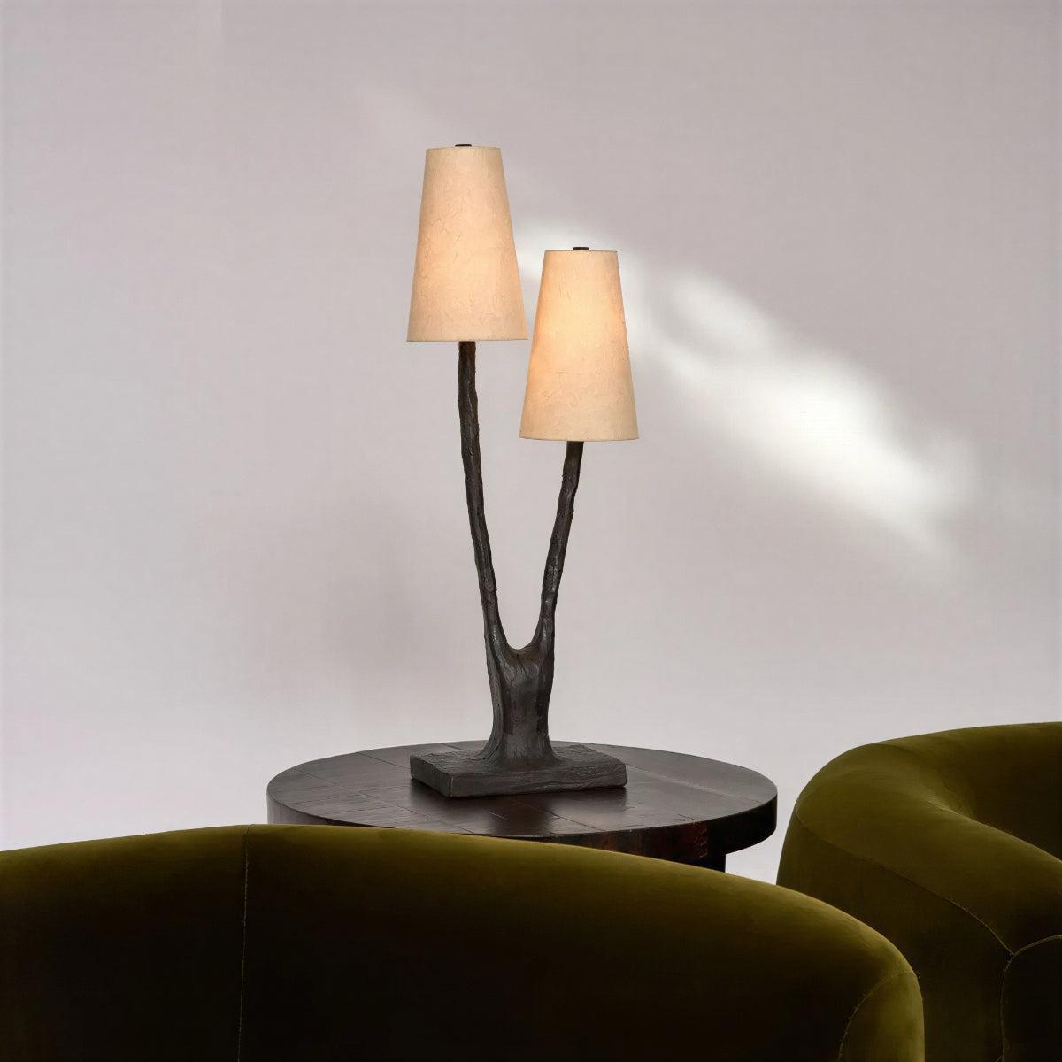 Lampada da Tavolo a Doppia Ombra per Soggiorno