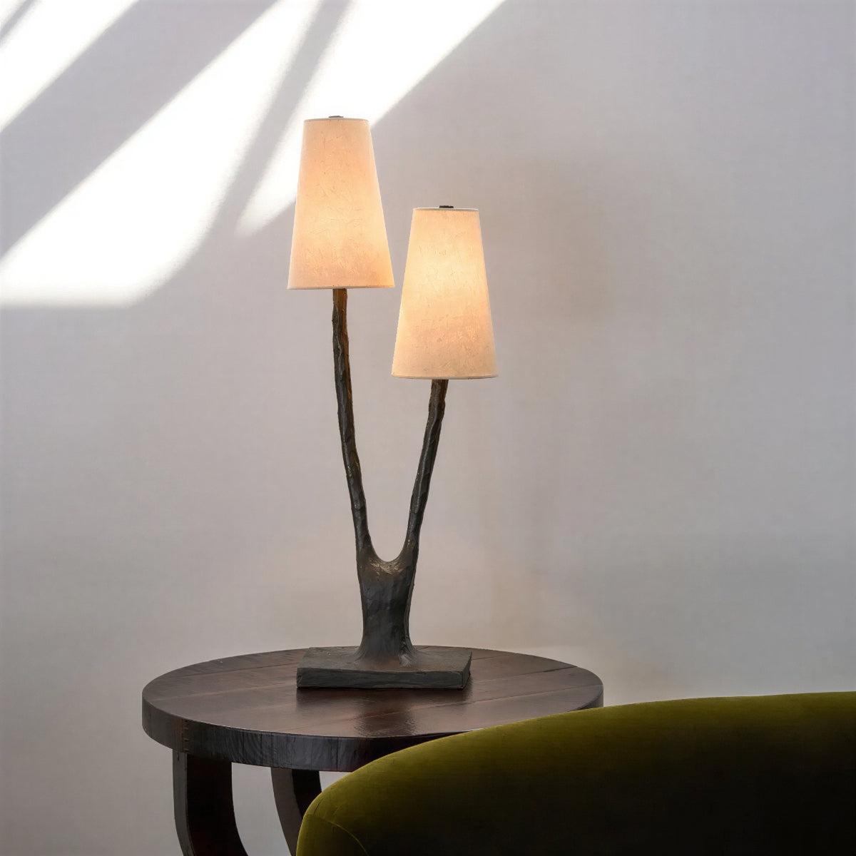 Lampada da Tavolo a Doppia Ombra per Soggiorno
