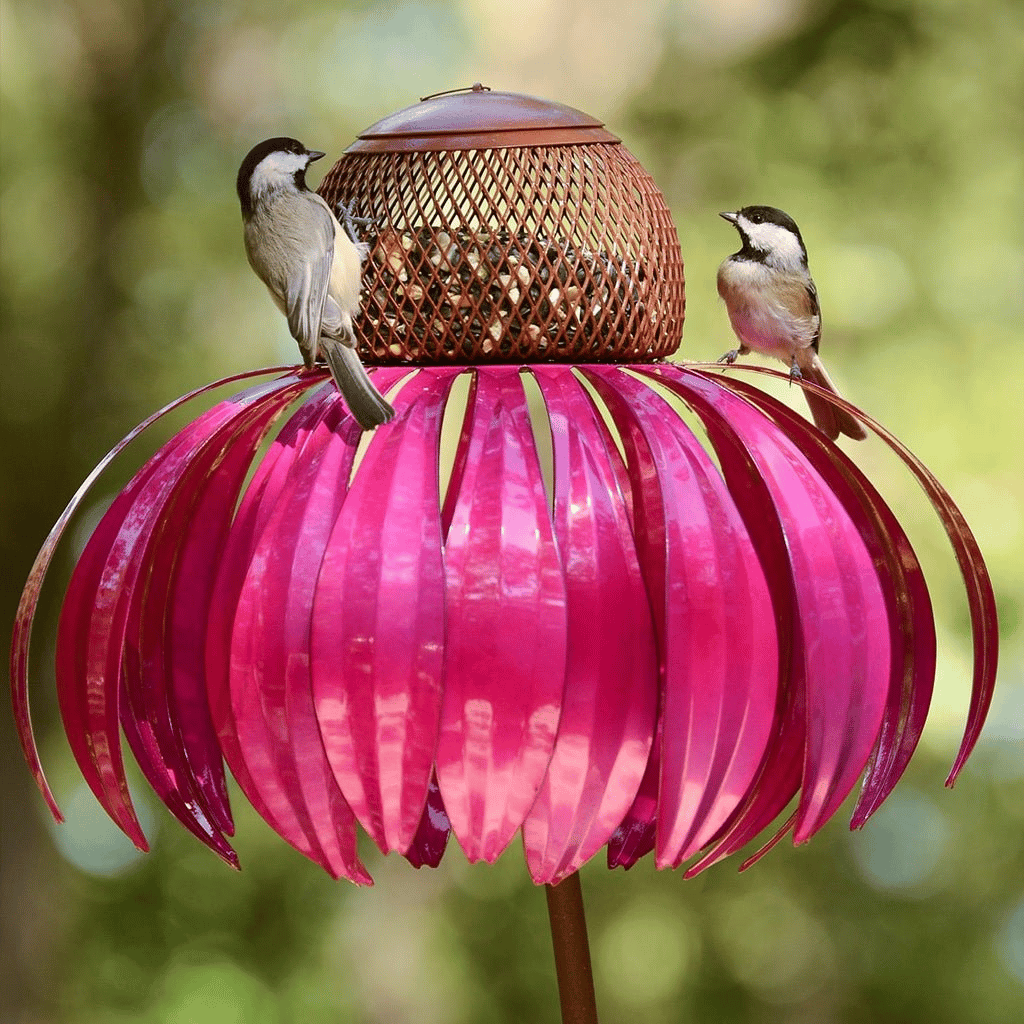 Casa per Uccelli in Metallo Durevole con Elegante Design a Girasole – Decorazione da Giardino Resistente alle Intemperie