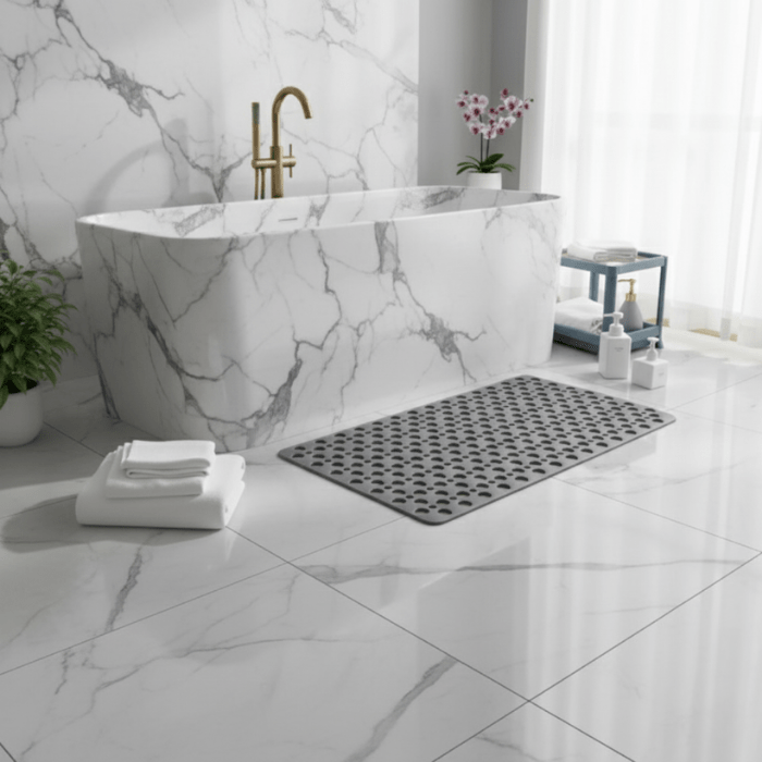 Tappetino da doccia antiscivolo in PVC con TPE | Ventose | Fori di drenaggio | | Gripflow