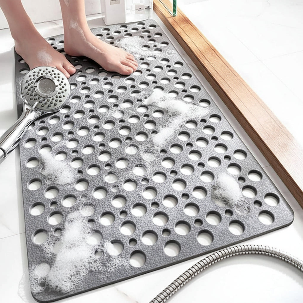 Tappetino da doccia antiscivolo in PVC con TPE | Ventose | Fori di drenaggio | | Gripflow