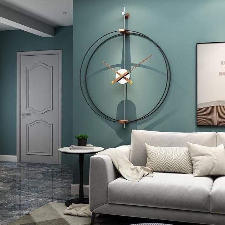 Grande orologio da parete in RPET – design minimalista 60 x 78 cm con lancette in bronzo spazzolato per spazi moderni