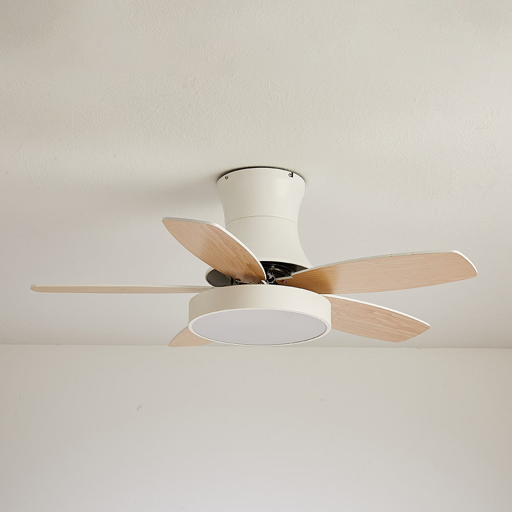 Nerik | Ventilatore da Soffitto Scandinavo con Pale in Legno, LED Tri-Colore e Telecomando per Soggiorno e Camera da Letto