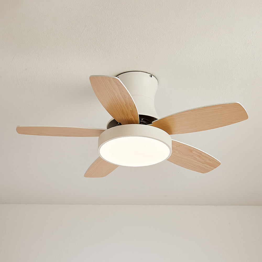 Nerik | Ventilatore da Soffitto Scandinavo con Pale in Legno, LED Tri-Colore e Telecomando per Soggiorno e Camera da Letto