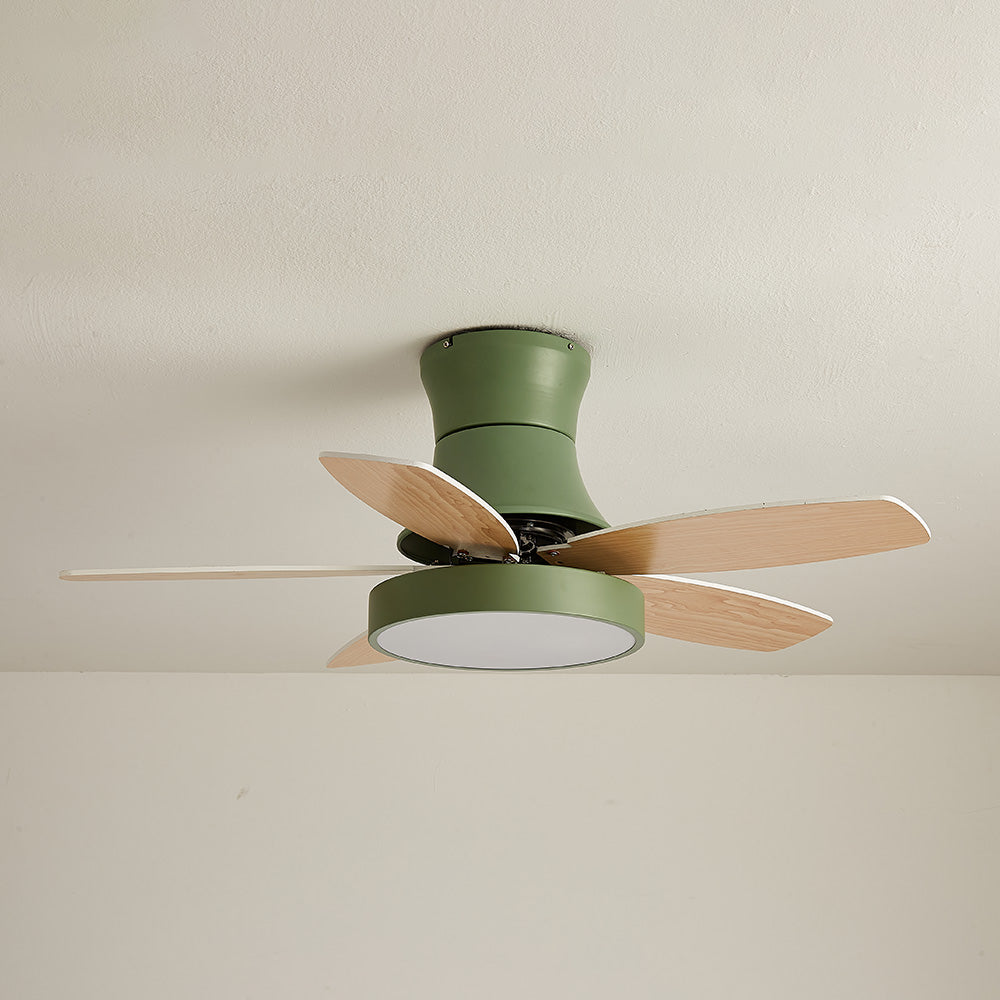 Nerik | Ventilatore da Soffitto Scandinavo con Pale in Legno, LED Tri-Colore e Telecomando per Soggiorno e Camera da Letto