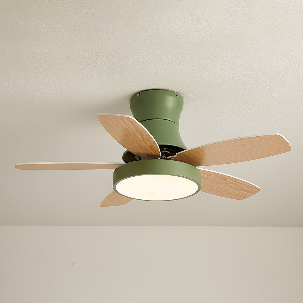 Nerik | Ventilatore da Soffitto Scandinavo con Pale in Legno, LED Tri-Colore e Telecomando per Soggiorno e Camera da Letto