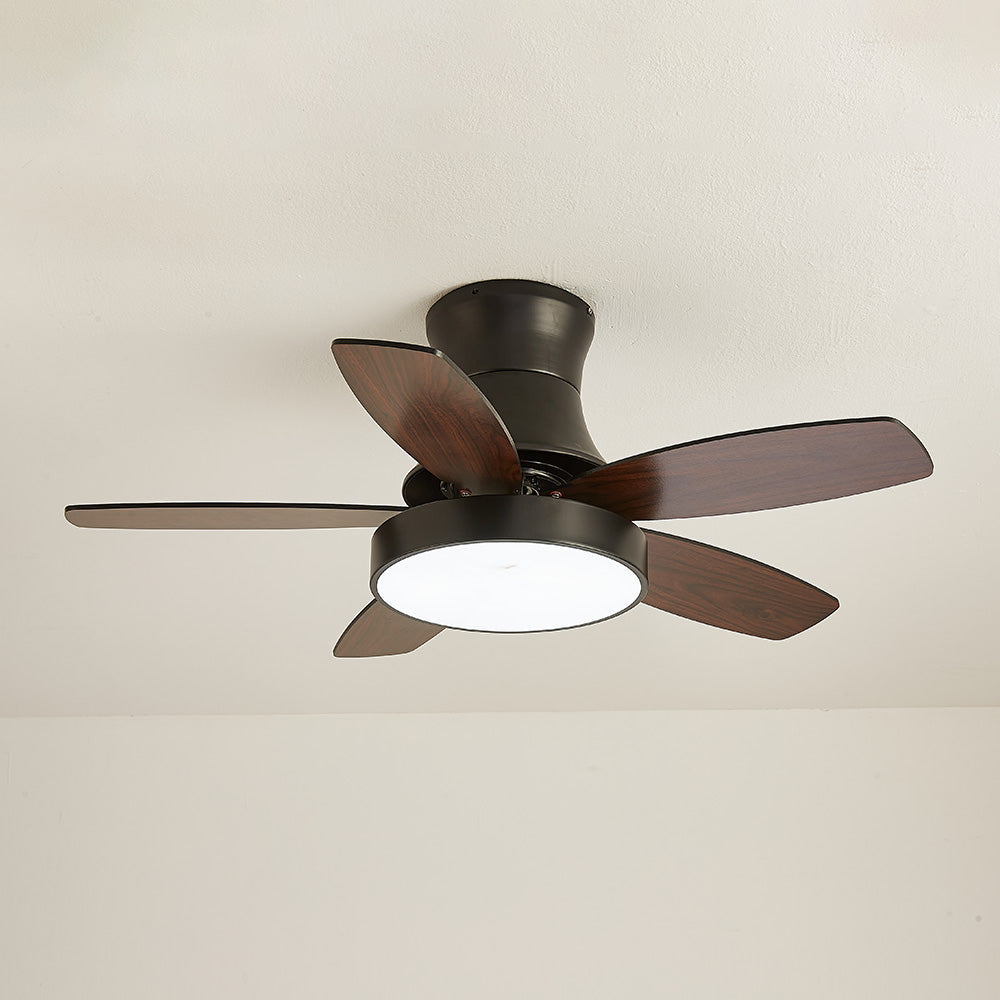 Nerik | Ventilatore da Soffitto Scandinavo con Pale in Legno, LED Tri-Colore e Telecomando per Soggiorno e Camera da Letto
