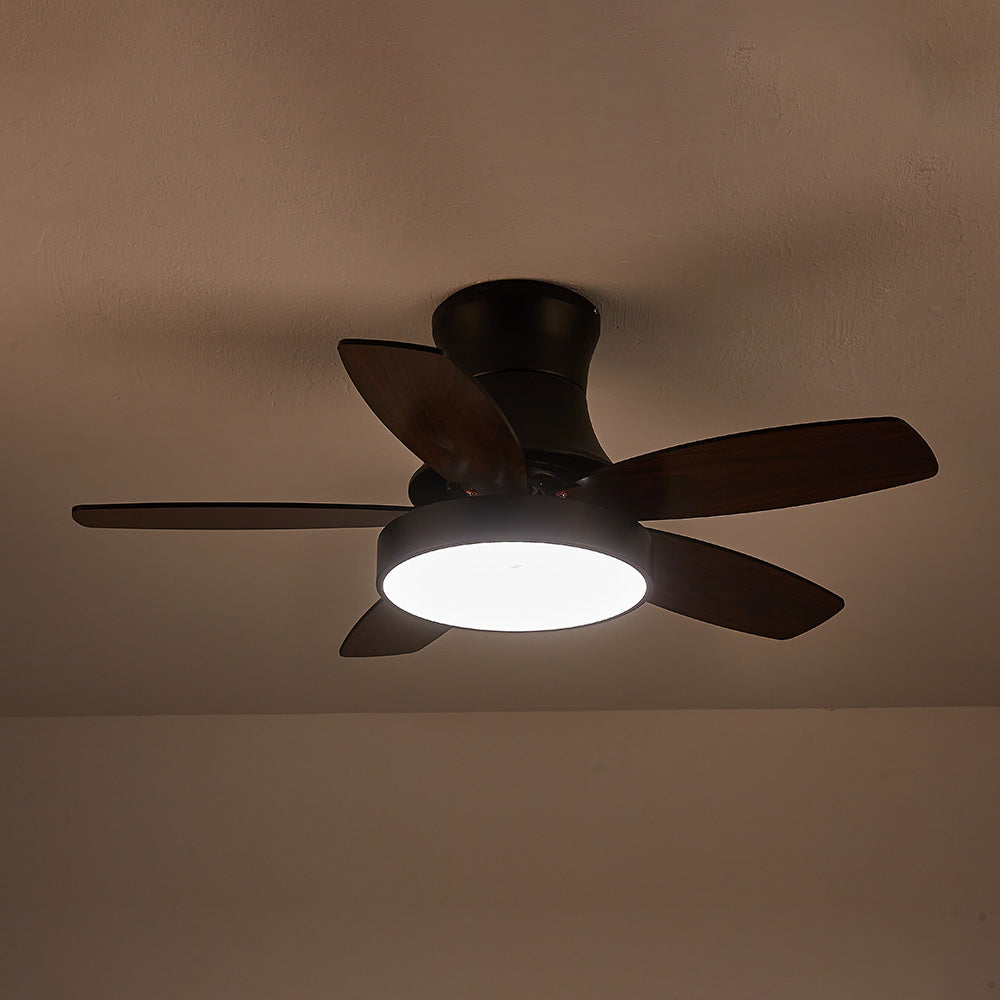 Nerik | Ventilatore da Soffitto Scandinavo con Pale in Legno, LED Tri-Colore e Telecomando per Soggiorno e Camera da Letto