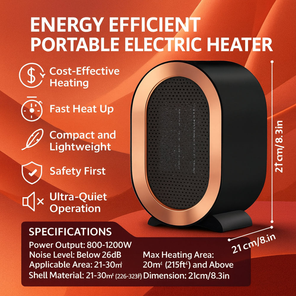 Riscaldatore Elettrico Portatile Efficiente dal Punto di Vista Energetico
