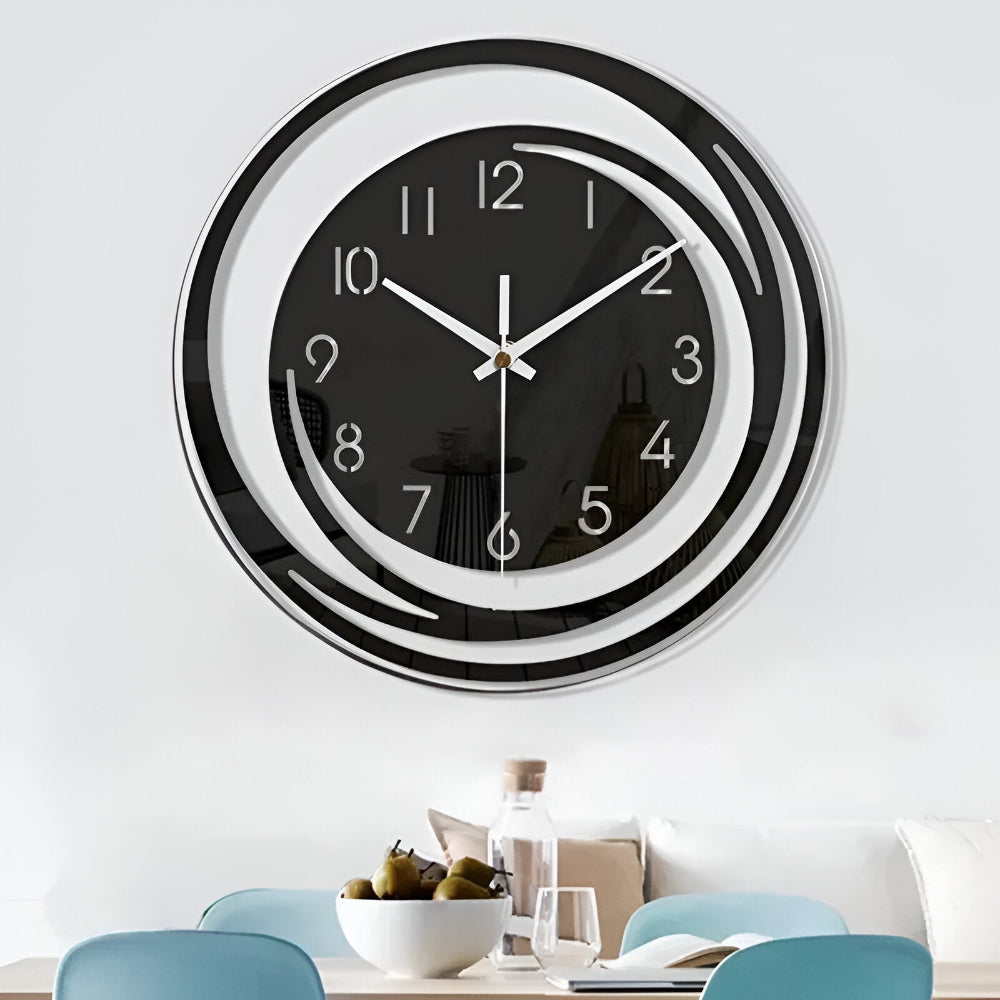Sorana - Orologio da Parete Nero in Acrilico Moderno Design Scandinavo 30 cm