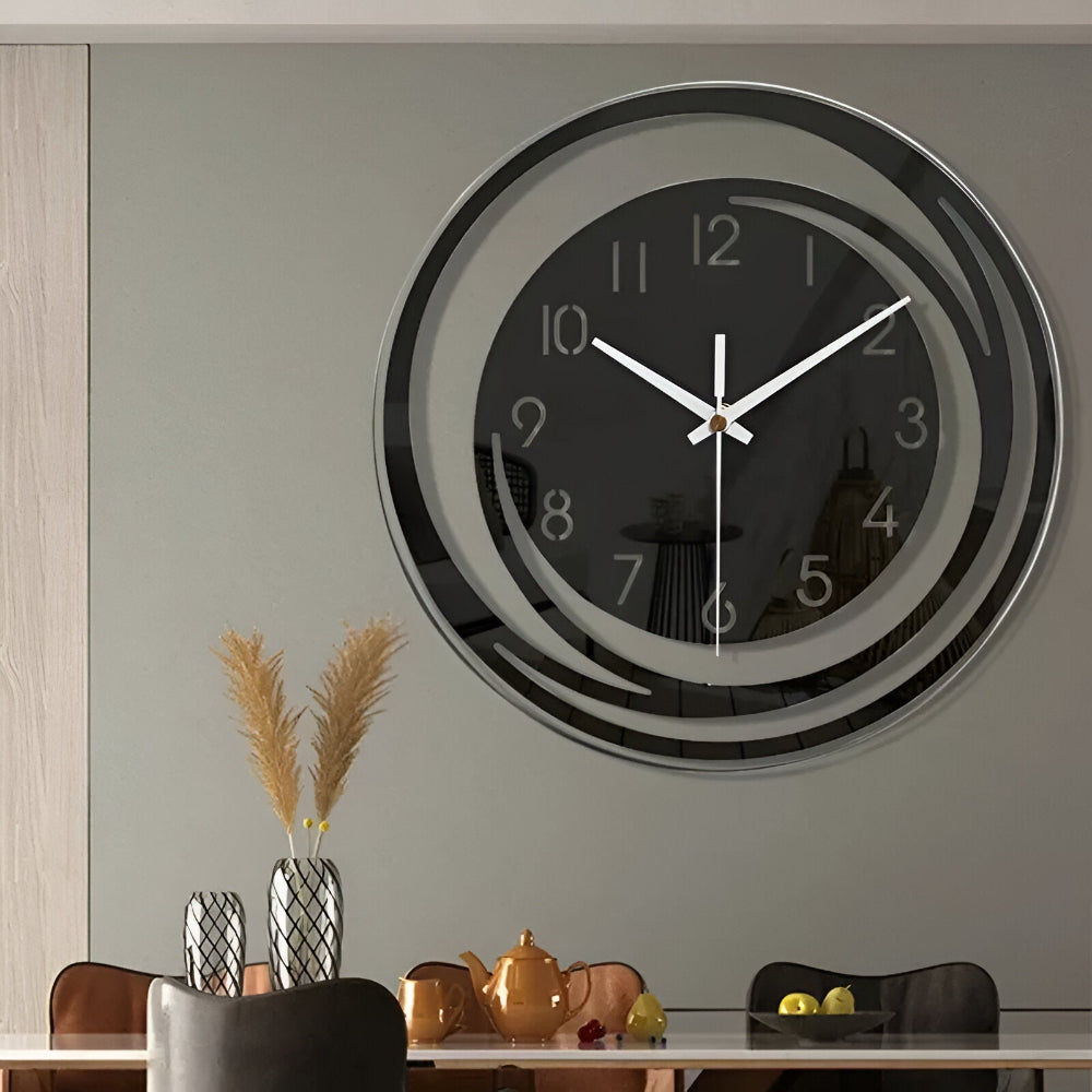 Sorana - Orologio da Parete Nero in Acrilico Moderno Design Scandinavo 30 cm