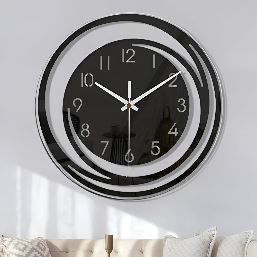 Sorana - Orologio da Parete Nero in Acrilico Moderno Design Scandinavo 30 cm