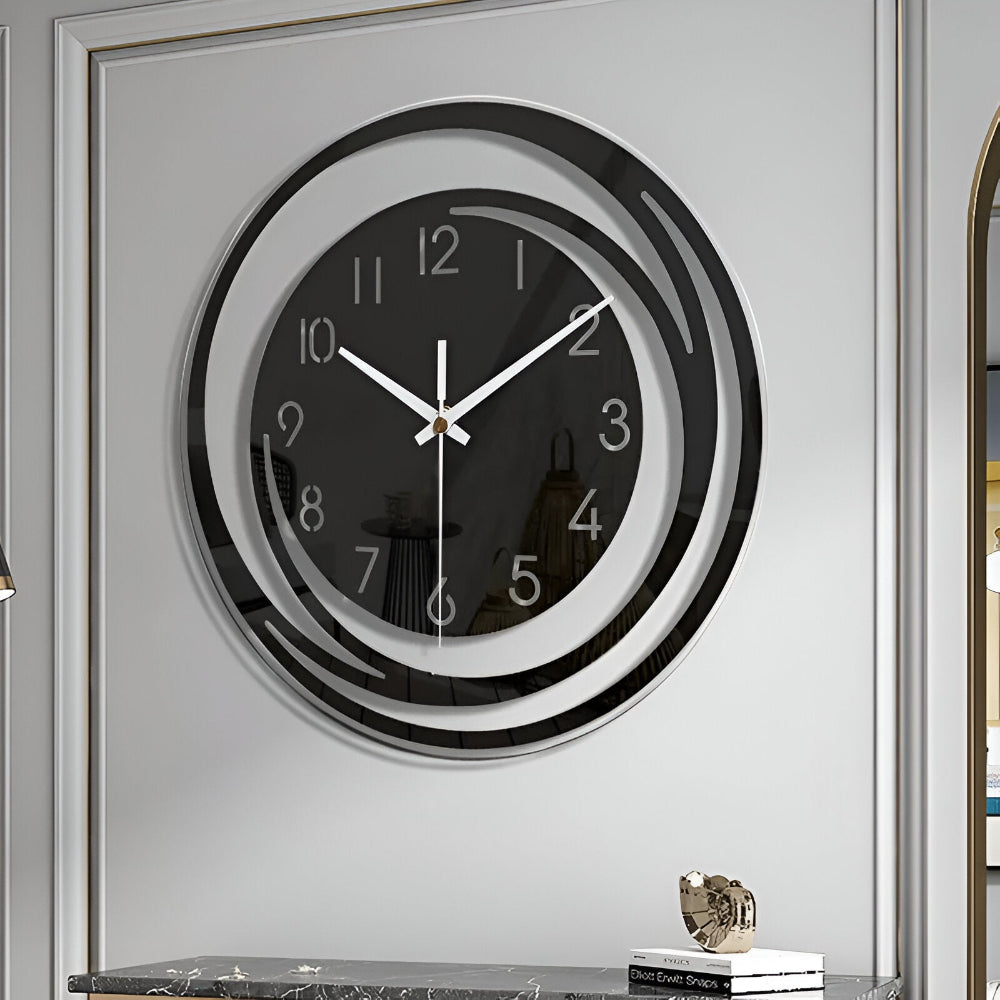 Sorana - Orologio da Parete Nero in Acrilico Moderno Design Scandinavo 30 cm