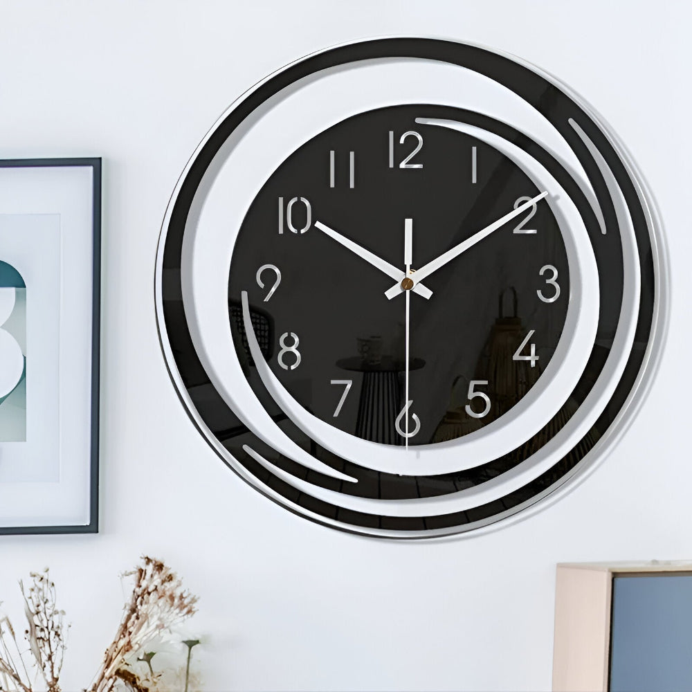 Sorana - Orologio da Parete Nero in Acrilico Moderno Design Scandinavo 30 cm