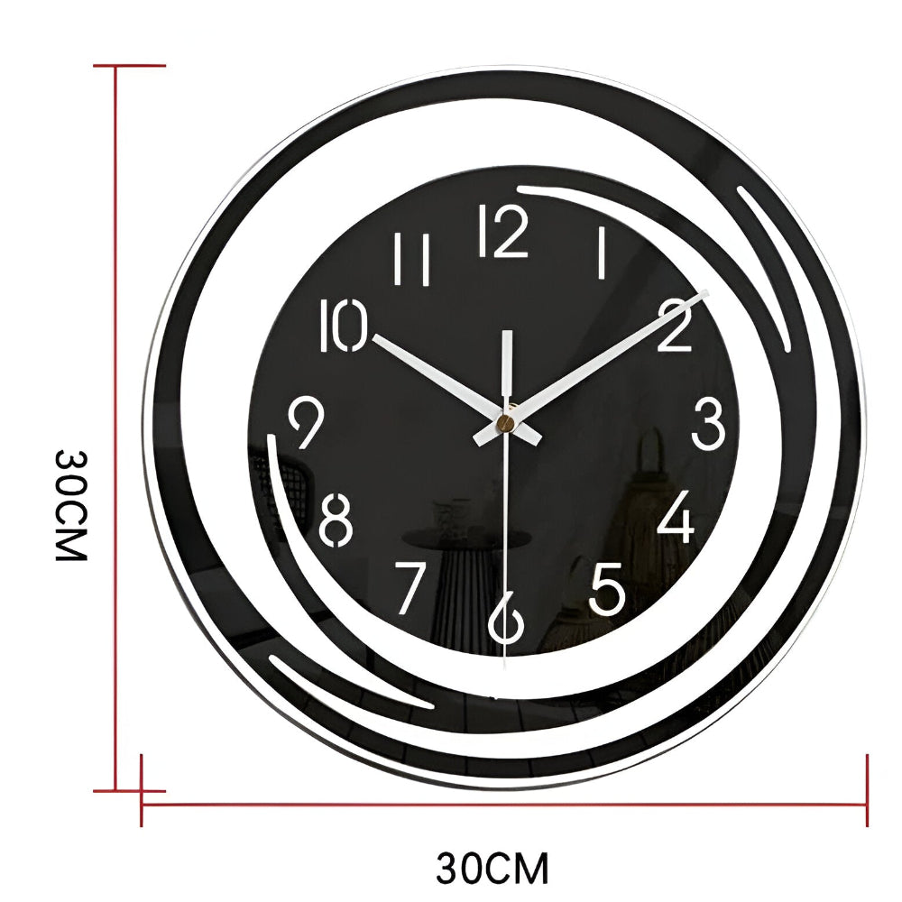 Sorana - Orologio da Parete Nero in Acrilico Moderno Design Scandinavo 30 cm