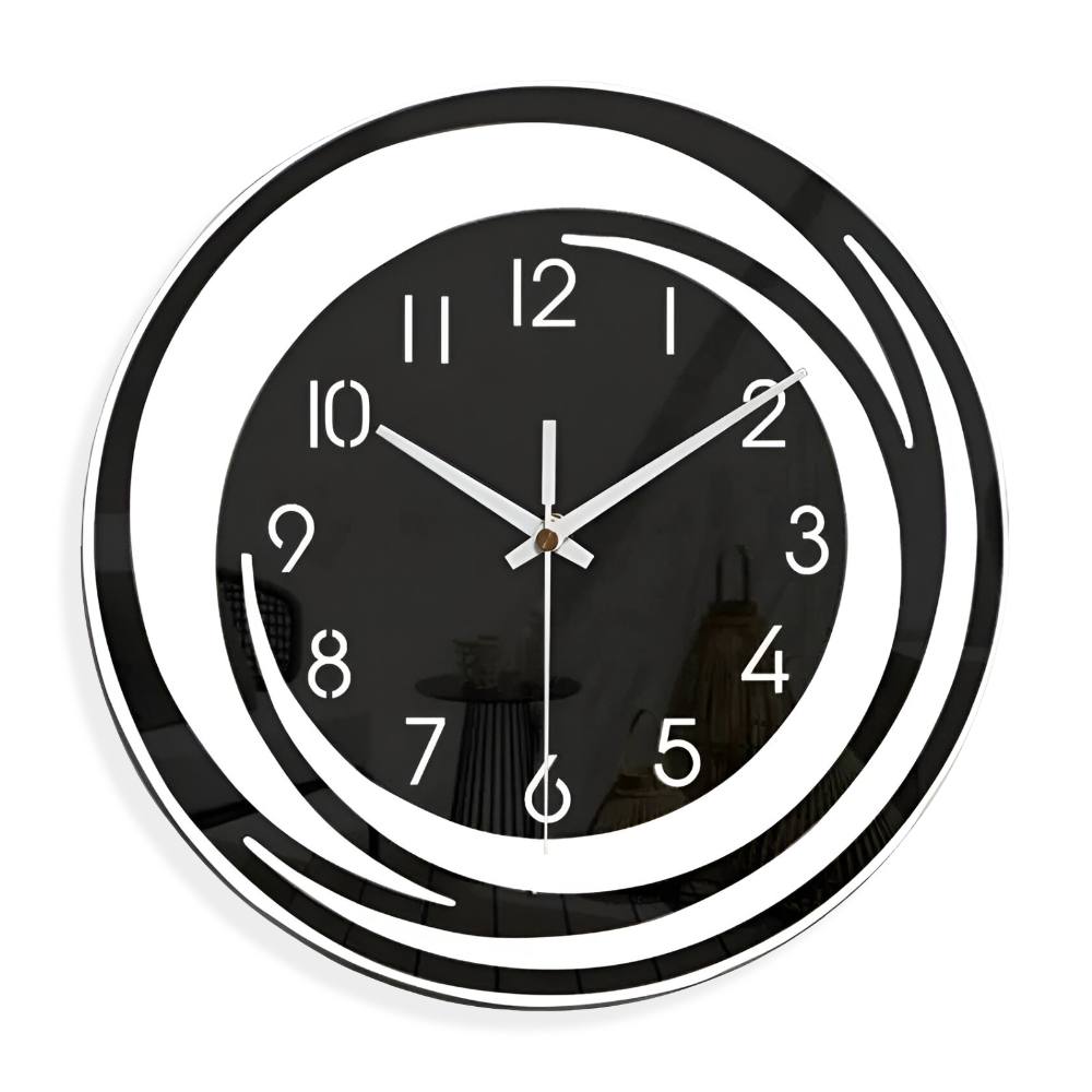 Sorana - Orologio da Parete Nero in Acrilico Moderno Design Scandinavo 30 cm