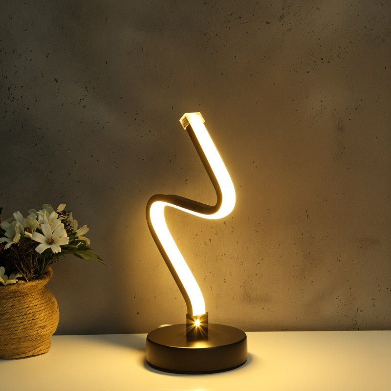 Lunaria - Elegante lampada da tavolo ricaricabile con controllo touch – Lampada notturna LED nera wireless per un'illuminazione raffinata