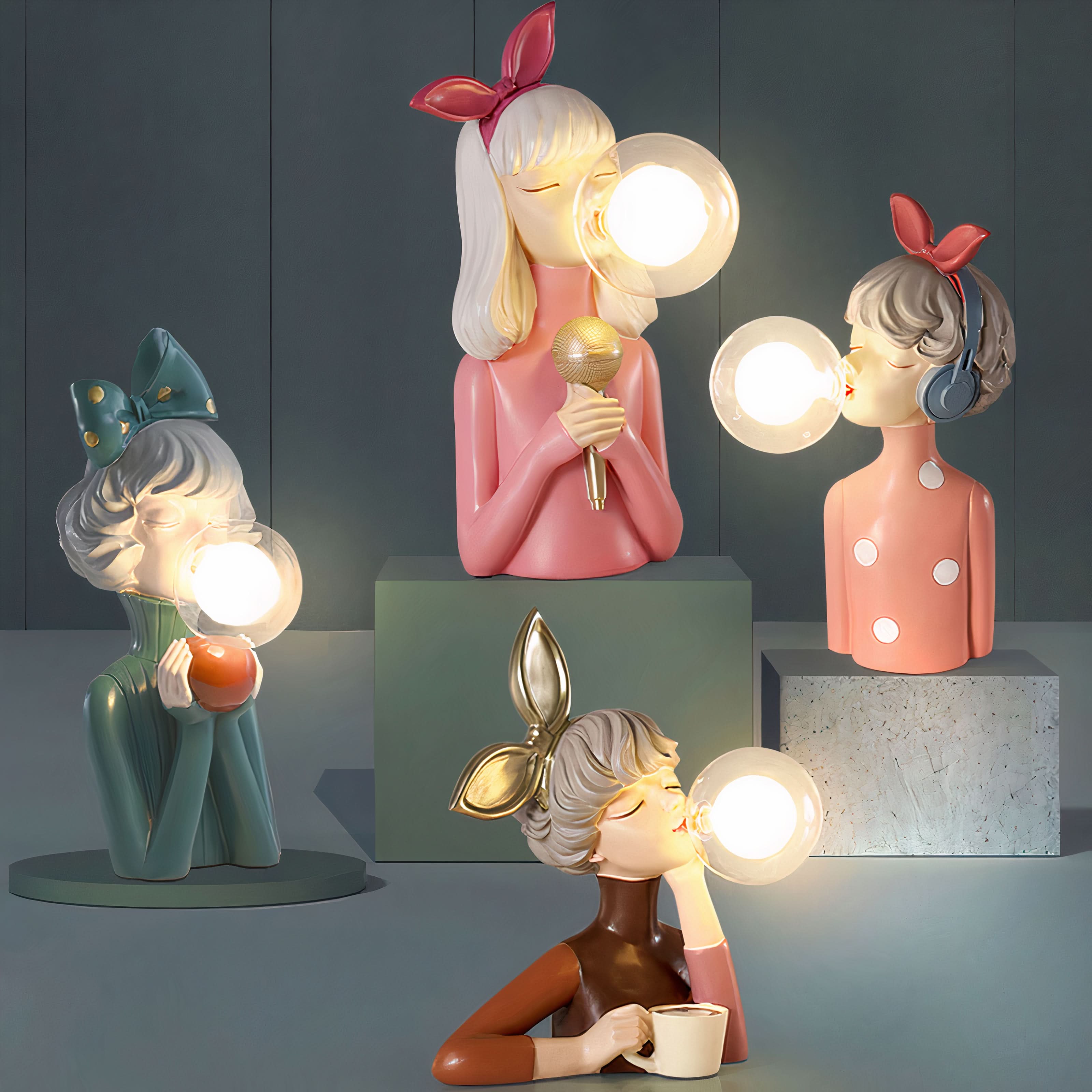 Lampada da Tavolo Artisan Sisters – Illuminazione con Base in Legno Fatta a Mano