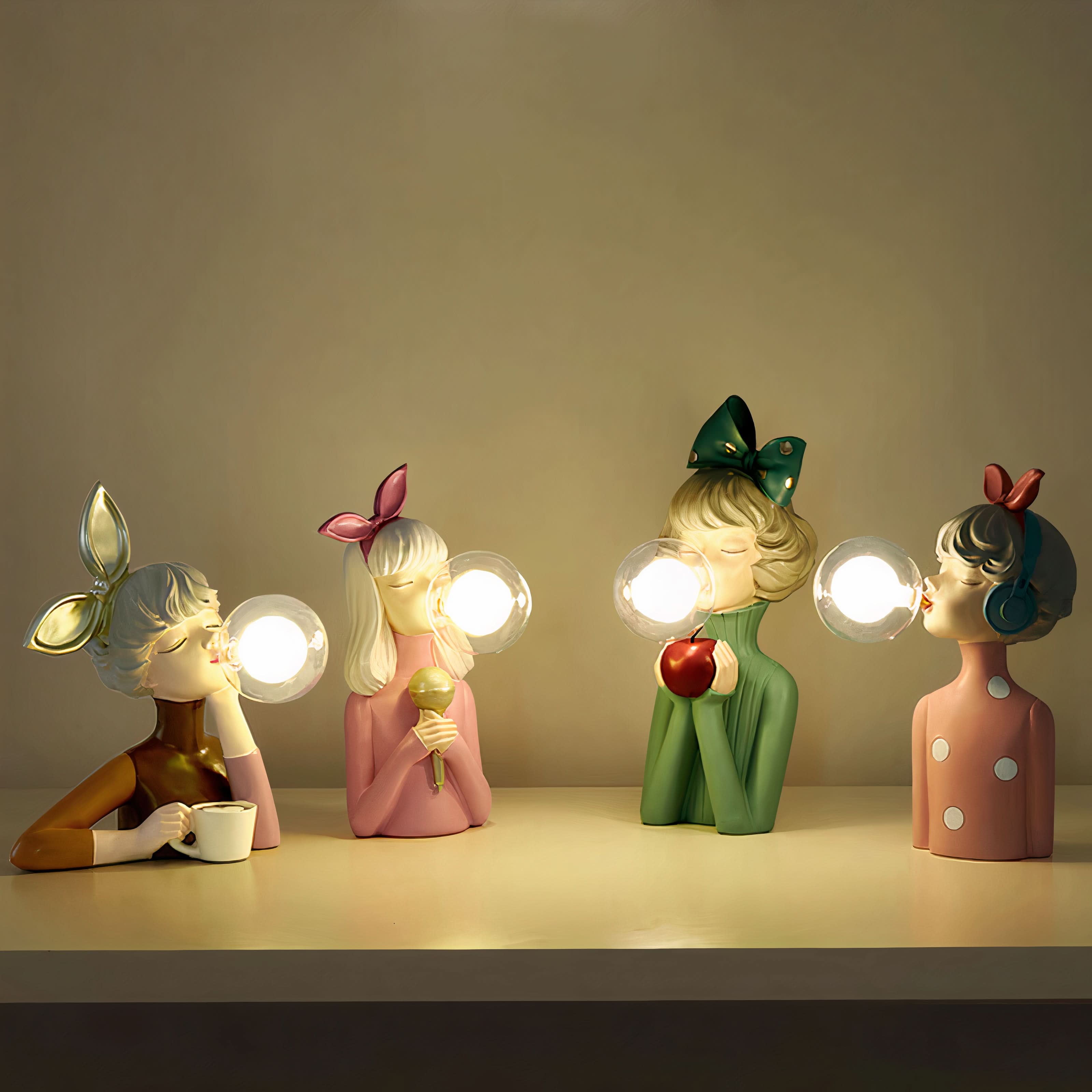 Lampada da Tavolo Artisan Sisters – Illuminazione con Base in Legno Fatta a Mano