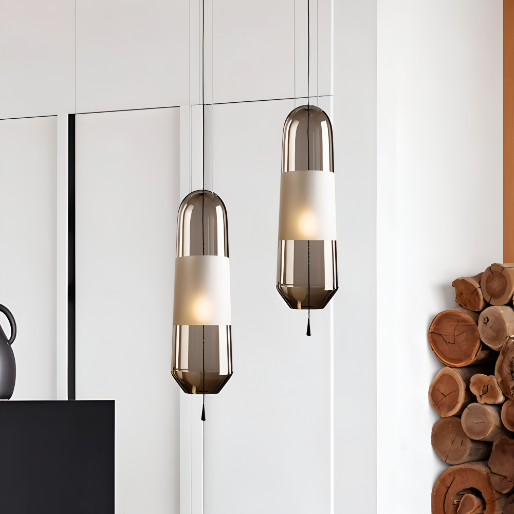 Vintara – Lampada a sospensione in vetro in stile vintage con design aperto