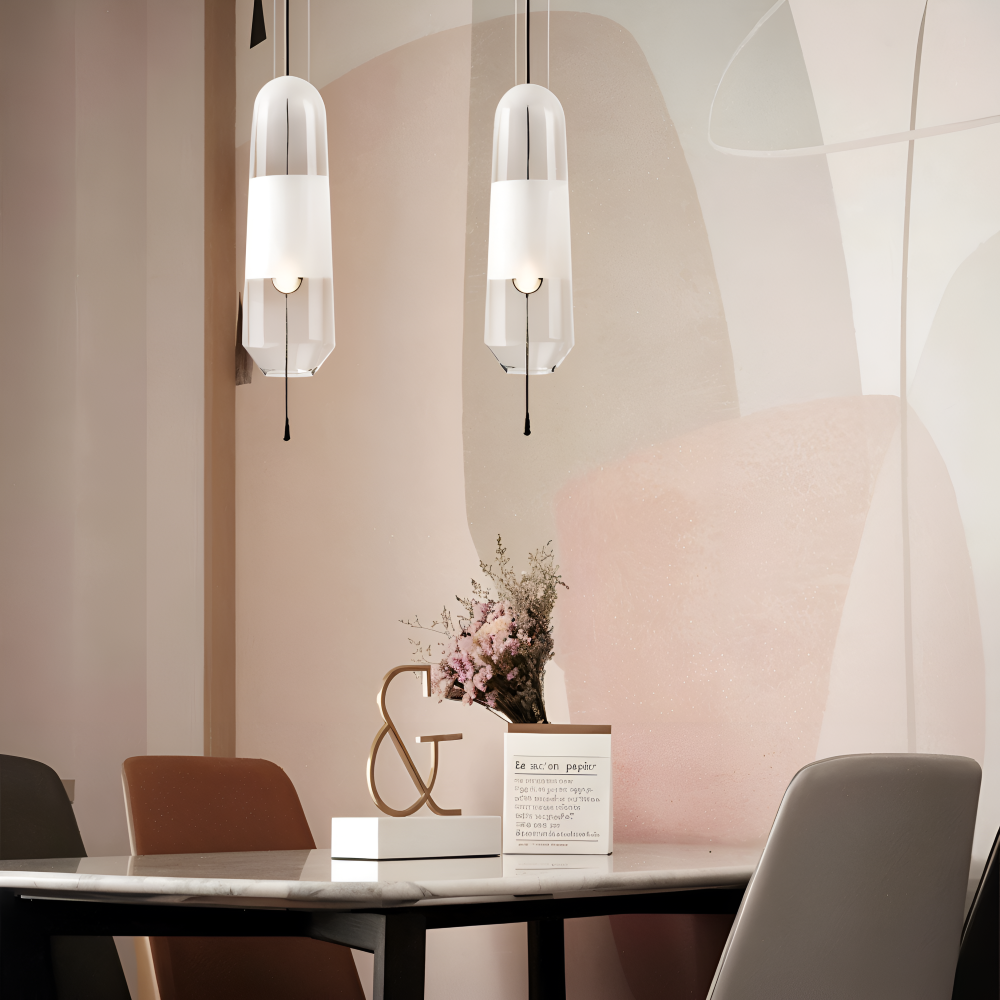 Vintara – Lampada a sospensione in vetro in stile vintage con design aperto