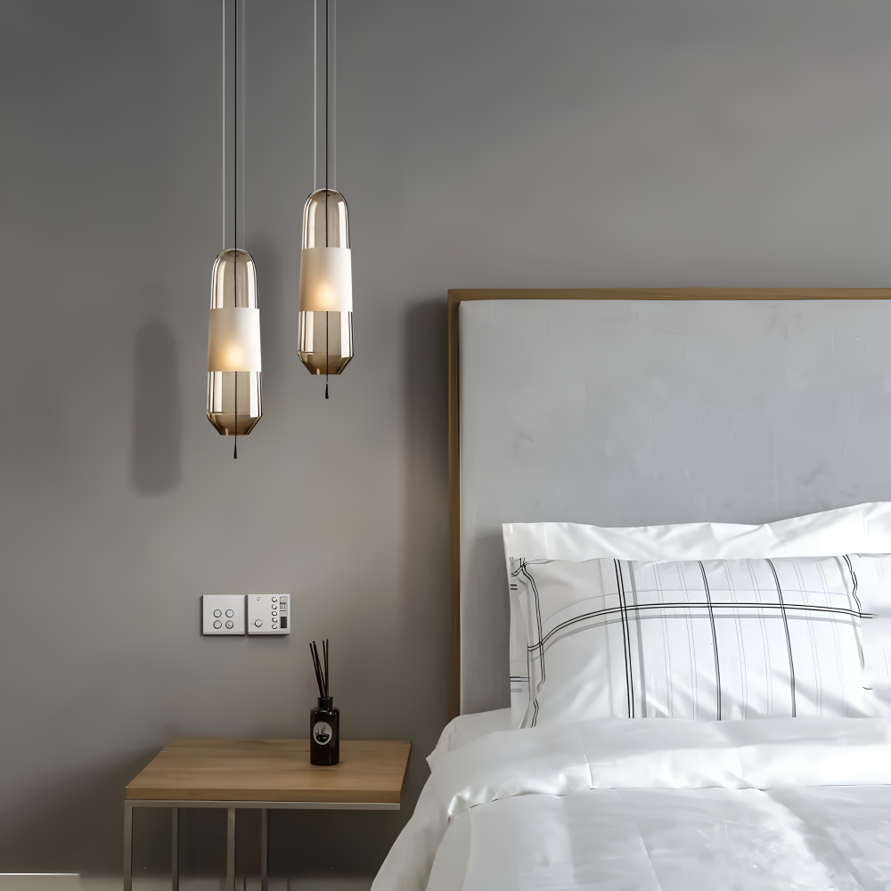 Vintara – Lampada a sospensione in vetro in stile vintage con design aperto