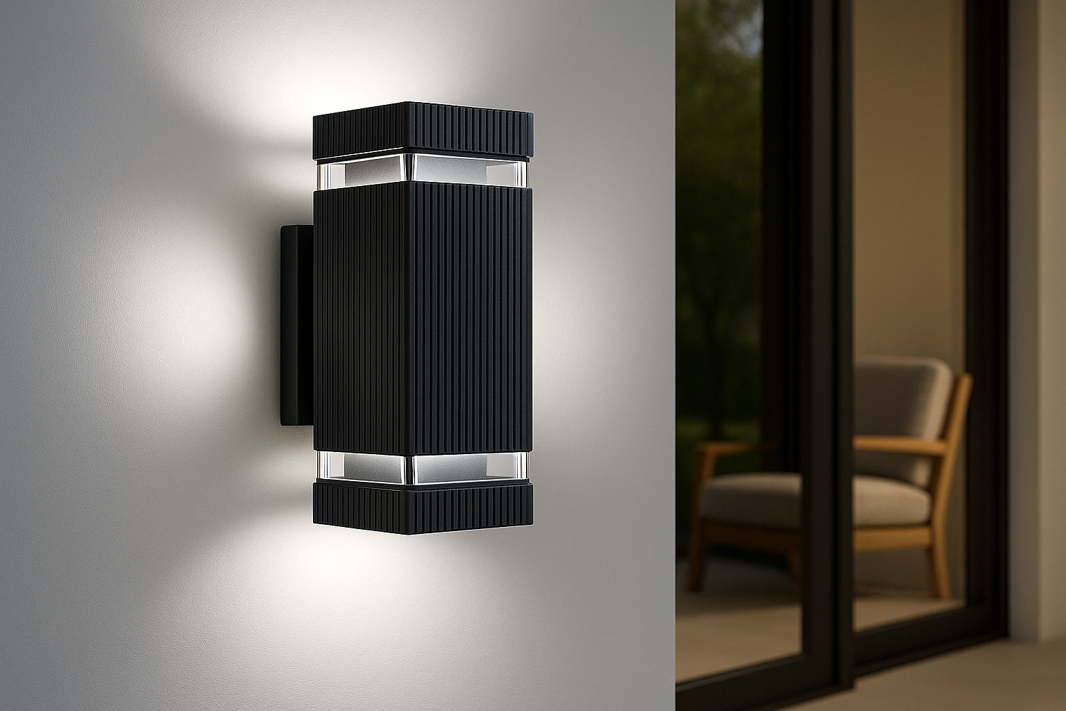 Lampada da Parete Esterna Moderna con Luce Su e Giù e Design Resistente alle Intemperie