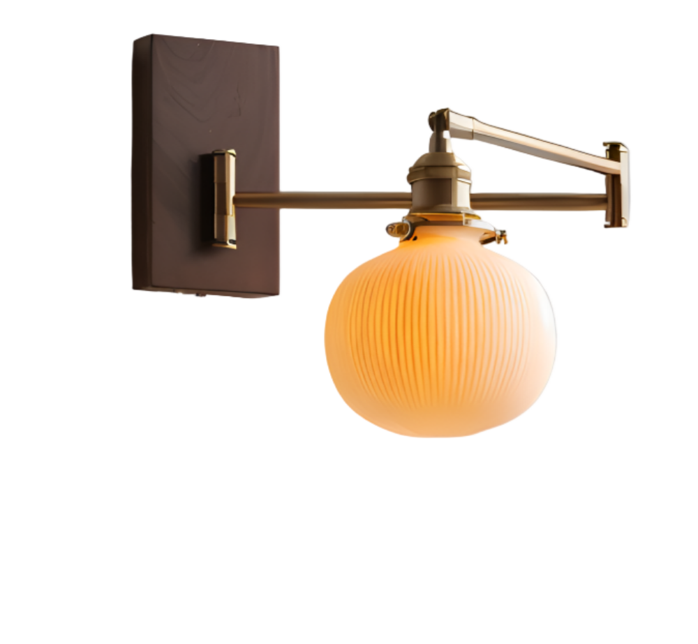 GlowLinn – Applique Ceramica Regolabile con Cerniera e Dettagli in Legno