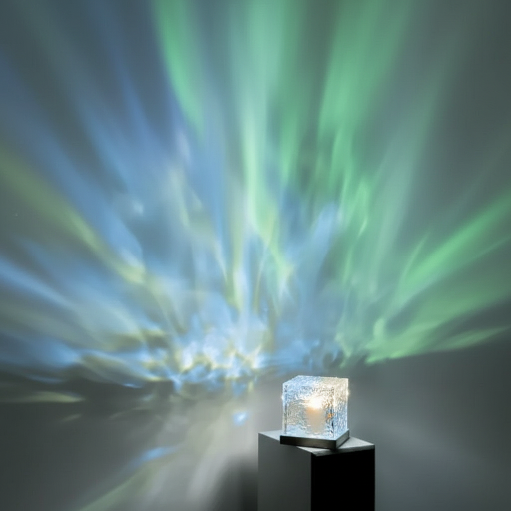 AuroraGlow Lampada Proiettore | Spettro RGB a 16 Colori | Simulazione Dinamica delle Onde | Telecomando & Funzionamento USB | Dimmabile in 6 Livelli