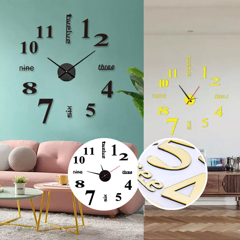 Orologio da parete DIY moderno senza fori
