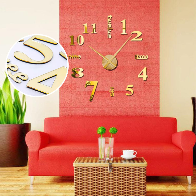 Orologio da parete DIY moderno senza fori