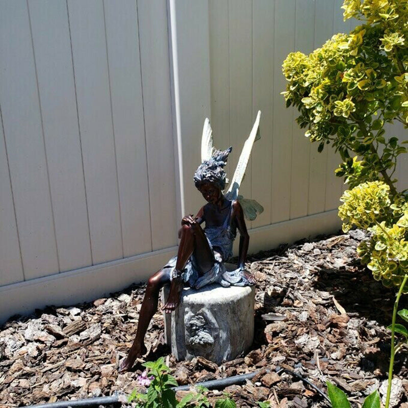 Statua da Giardino Fatata in Resina | Decorazione da Giardino Elfo | Resistente alle Intemperie | Stonewing