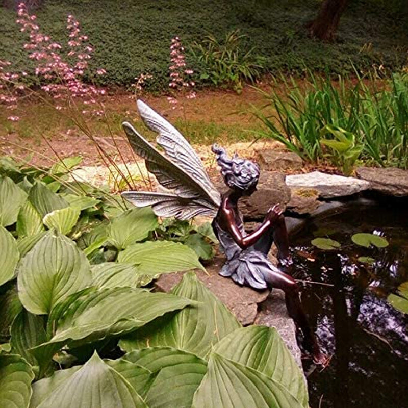 Statua da Giardino Fatata in Resina | Decorazione da Giardino Elfo | Resistente alle Intemperie | Stonewing