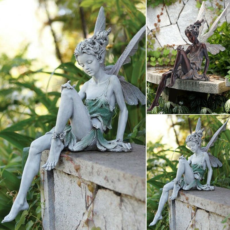 Statua da Giardino Fatata in Resina | Decorazione da Giardino Elfo | Resistente alle Intemperie | Stonewing