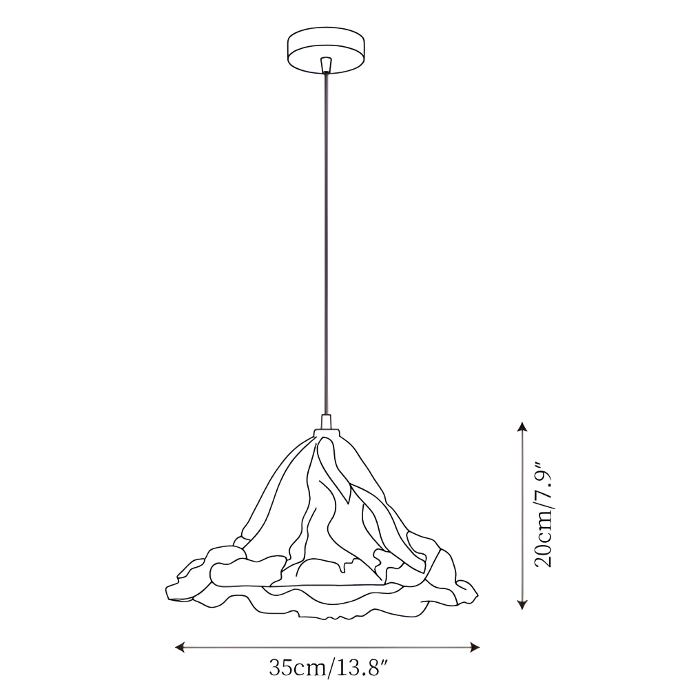 MagmaLume – Lampada a sospensione artistica ispirata ai vulcani in resina e metallo