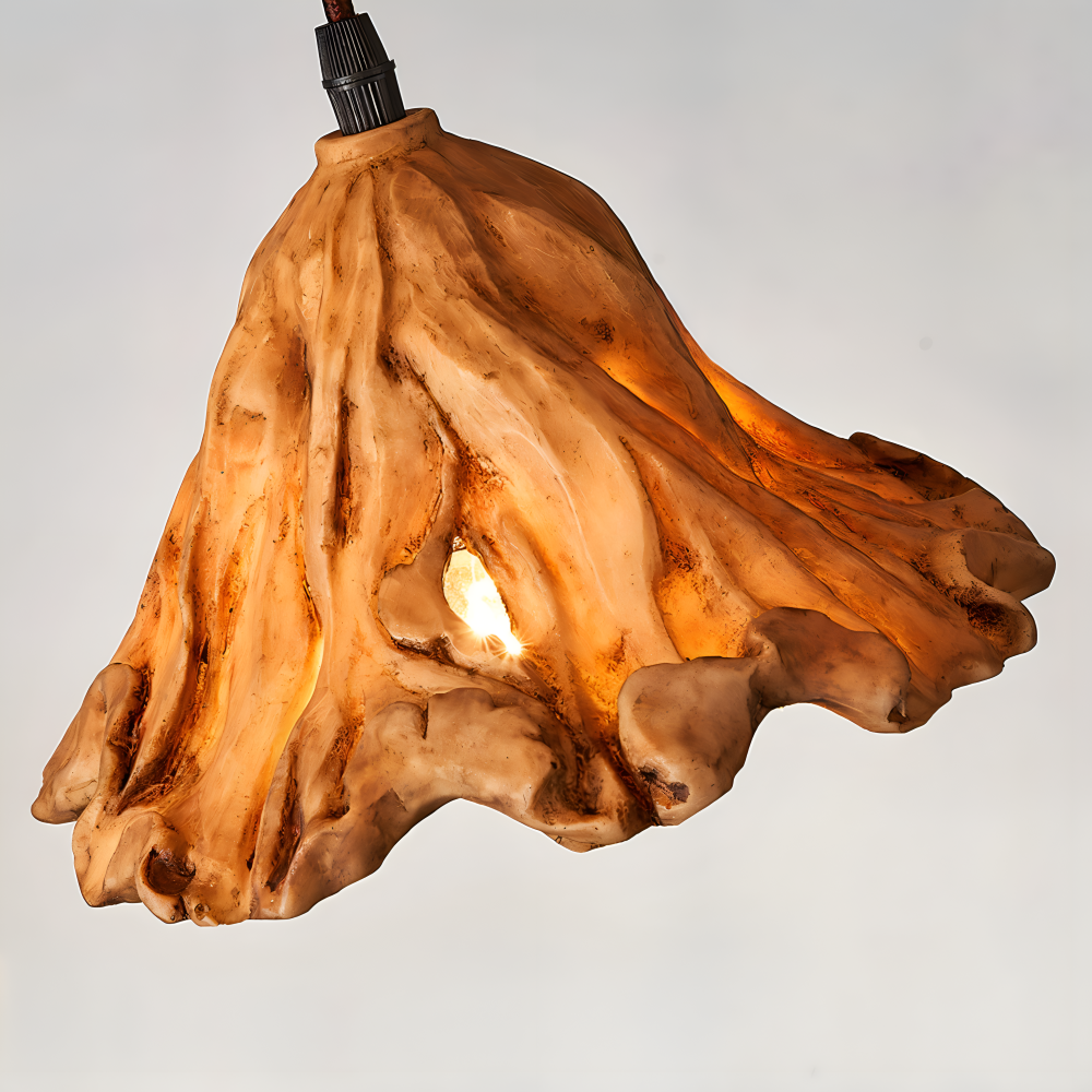 MagmaLume – Lampada a sospensione artistica ispirata ai vulcani in resina e metallo