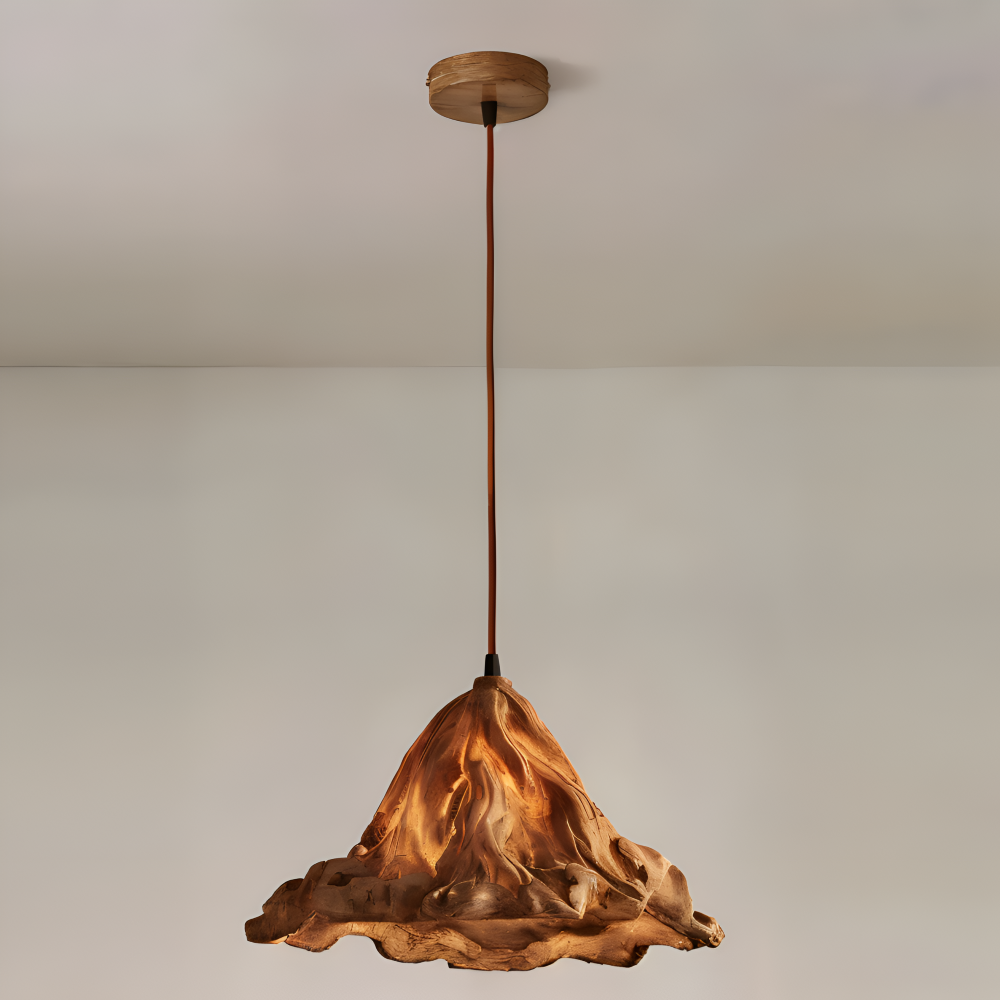 MagmaLume – Lampada a sospensione artistica ispirata ai vulcani in resina e metallo