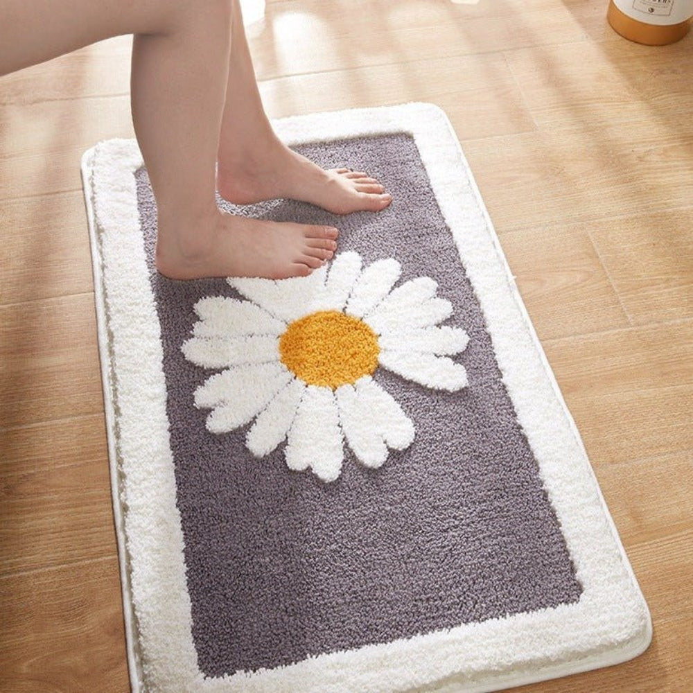 Tappetino da Bagno Floreale Plush Fleur
