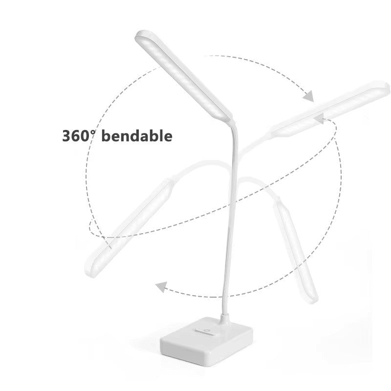 Lampada da Scrivania Regolabile LumoFlex – Ricaricabile o da Collegare con Stelo Flessibile e Luce Dimmerabile