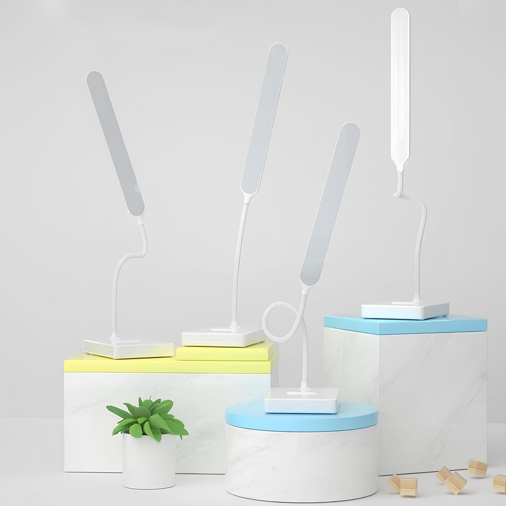 Lampada da Scrivania Regolabile LumoFlex – Ricaricabile o da Collegare con Stelo Flessibile e Luce Dimmerabile