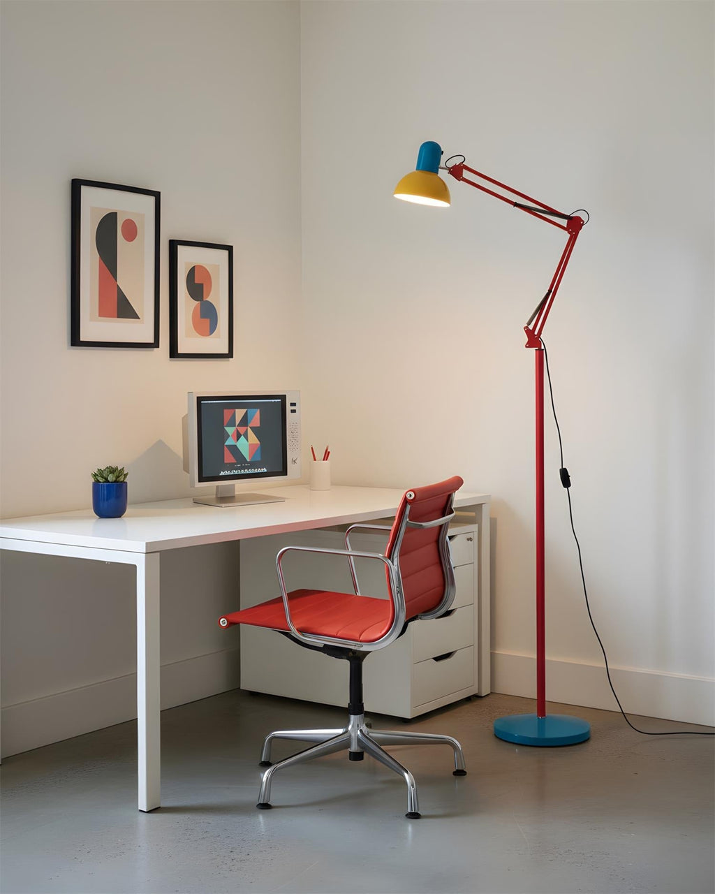 Noreya | Lampada da Terra Regolabile in Stile Memphis con Design dai Colori Audaci