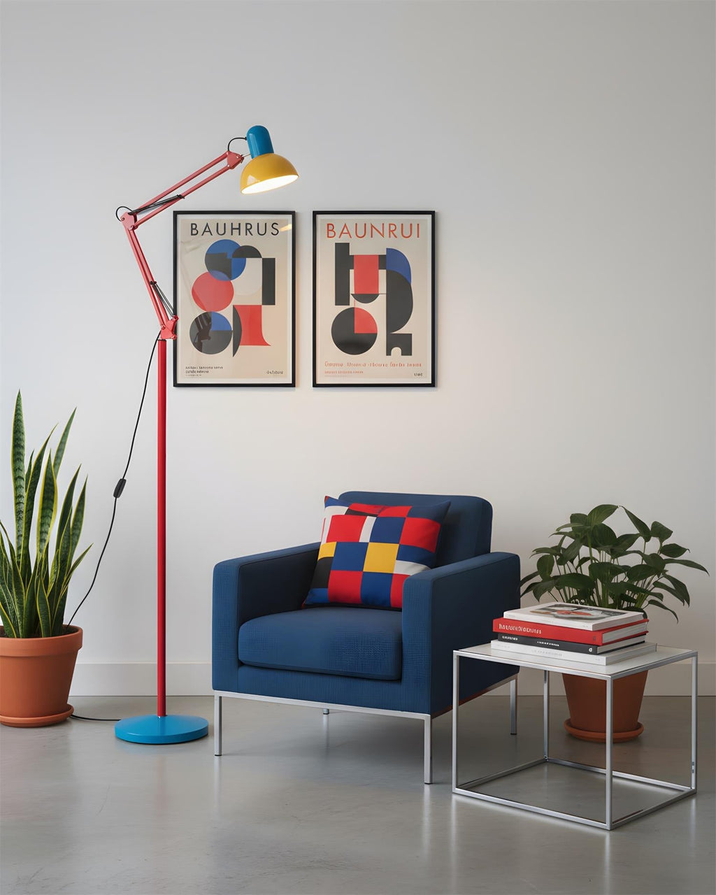 Noreya | Lampada da Terra Regolabile in Stile Memphis con Design dai Colori Audaci