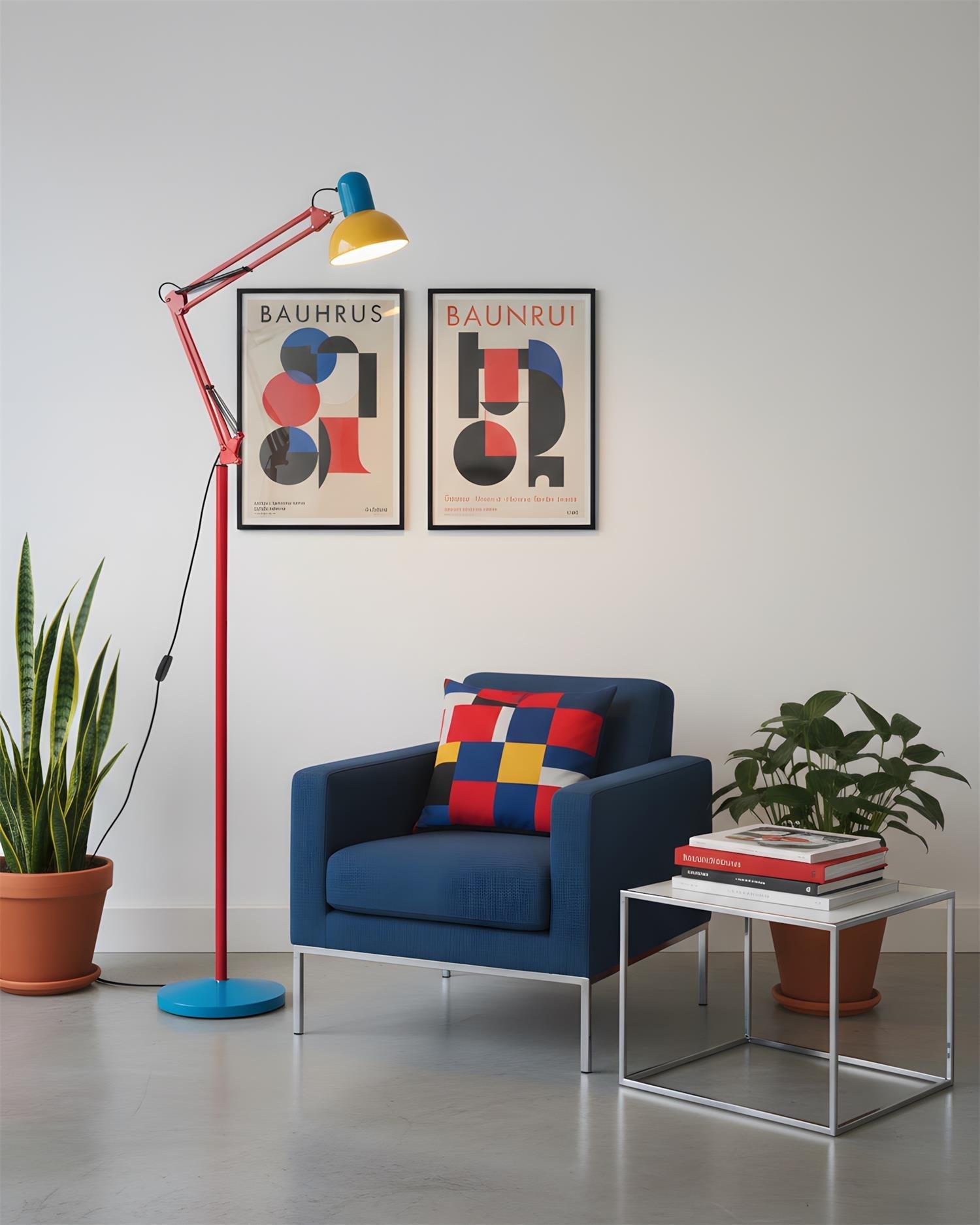 Noreya | Lampada da Terra Regolabile in Stile Memphis con Design dai Colori Audaci