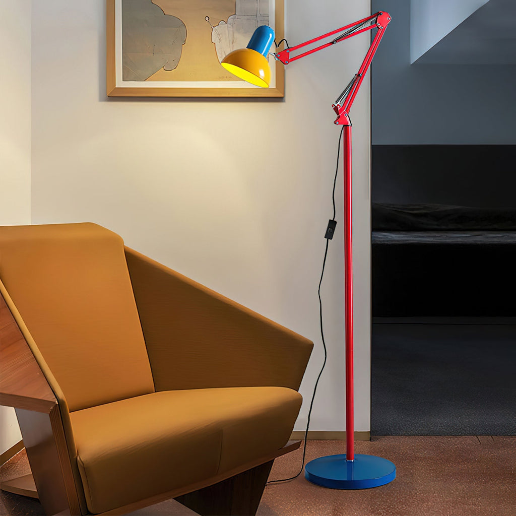 Noreya | Lampada da Terra Regolabile in Stile Memphis con Design dai Colori Audaci