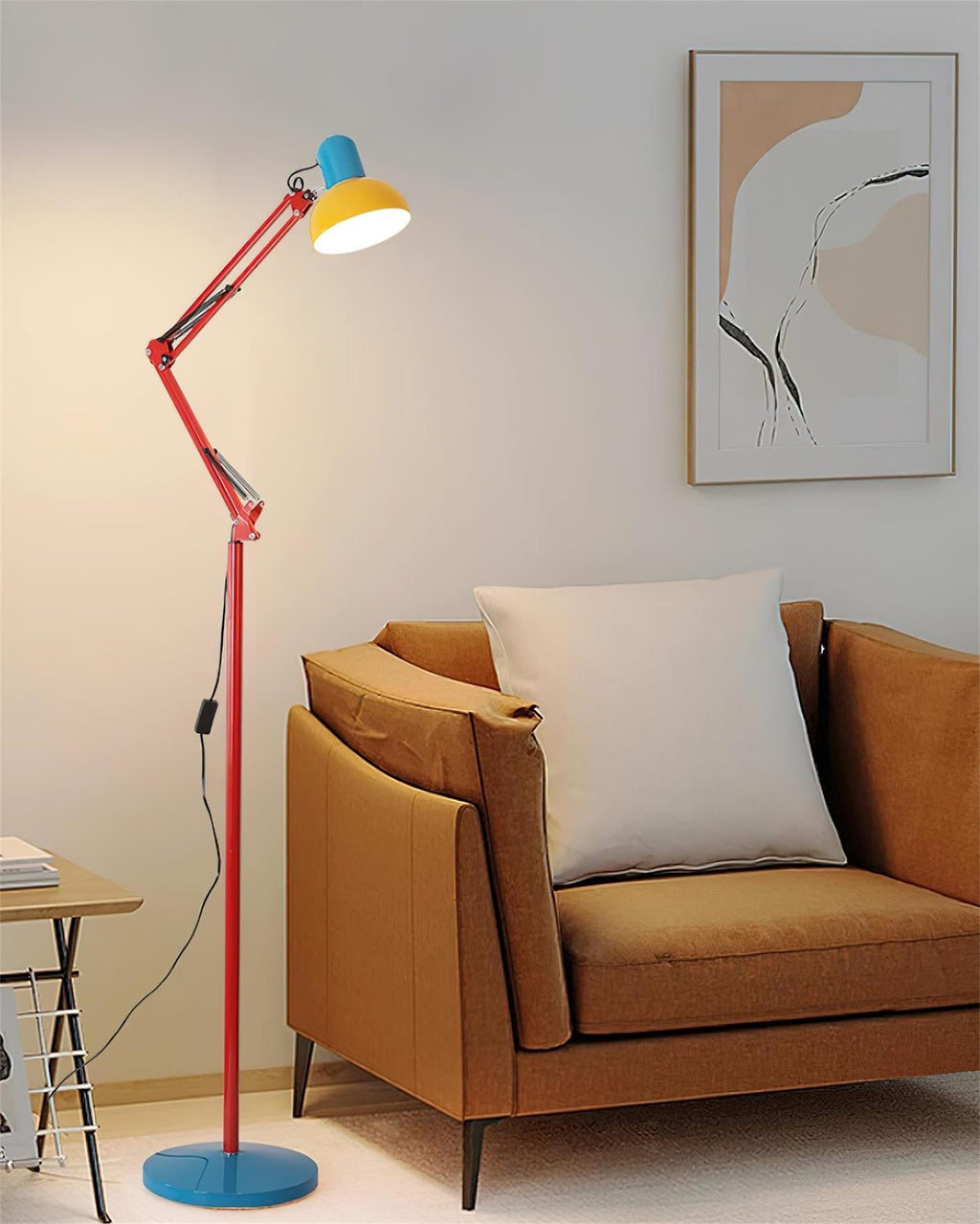 Noreya | Lampada da Terra Regolabile in Stile Memphis con Design dai Colori Audaci