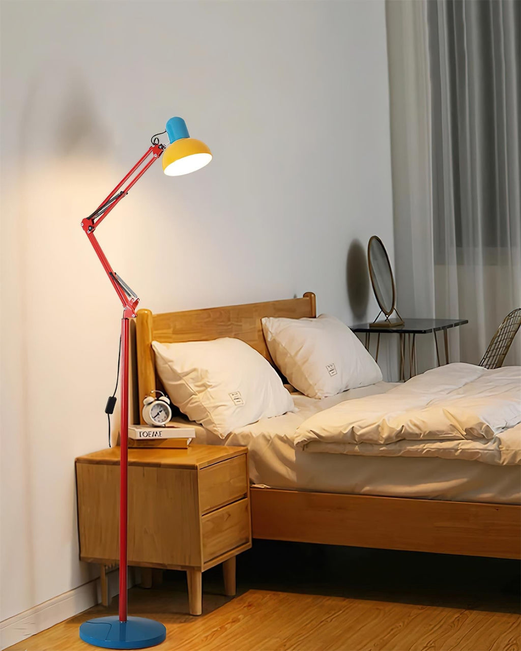 Noreya | Lampada da Terra Regolabile in Stile Memphis con Design dai Colori Audaci
