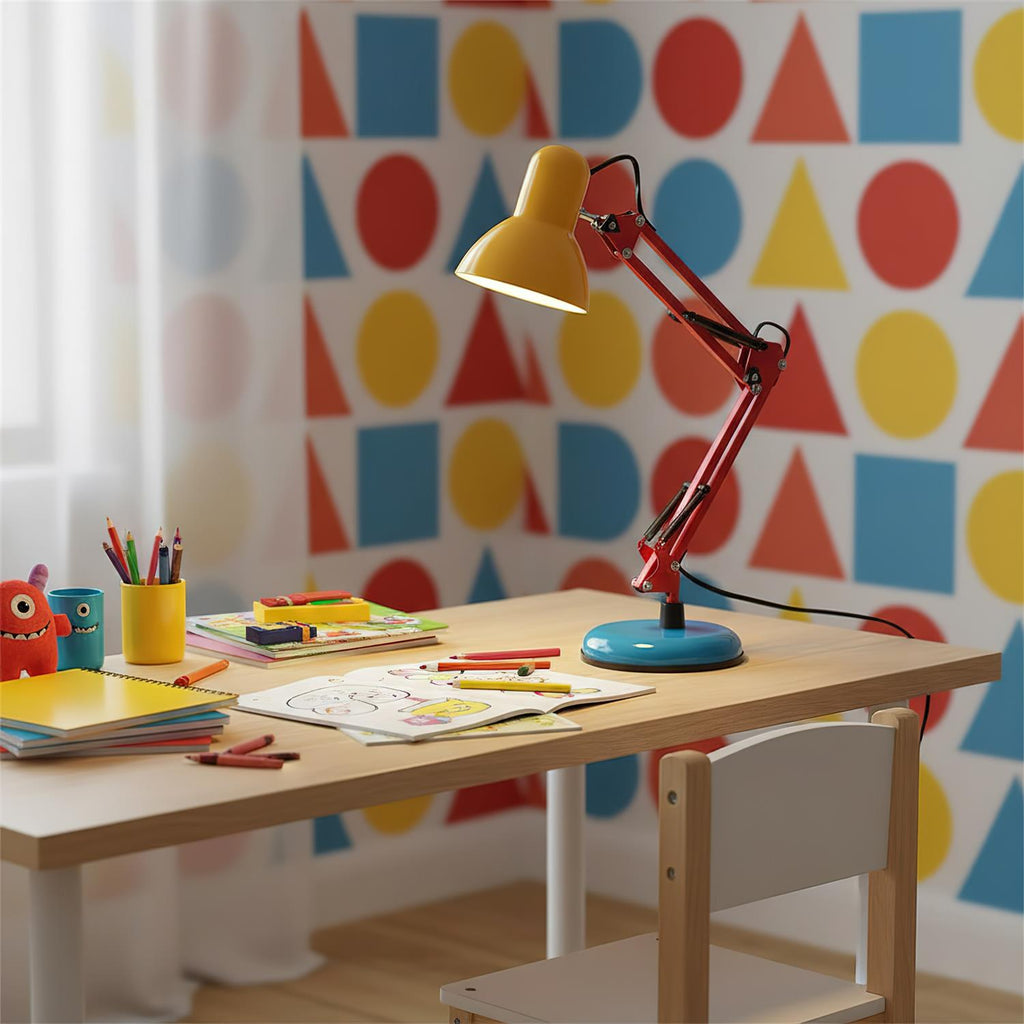 Velmora | Lampada da Scrivania Regolabile e Colorata con Braccio Meccanico e Design Plug-In