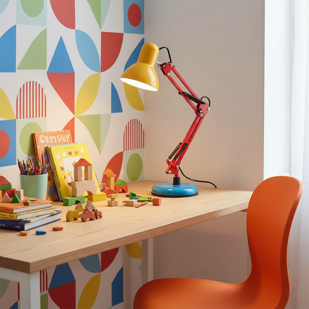 Velmora | Lampada da Scrivania Regolabile e Colorata con Braccio Meccanico e Design Plug-In